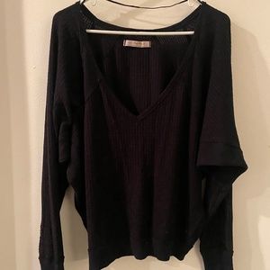 We The Free V-neck Waffle Top